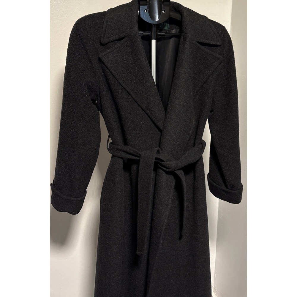 Vintage Lauren Ralph Lauren Long Charol Gray Belted Coat 100% Camel Hair SZ 4P - Picture 5 of 10